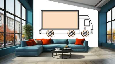 Delivery truck vehicle icon vector illustration graphic design Wall mural