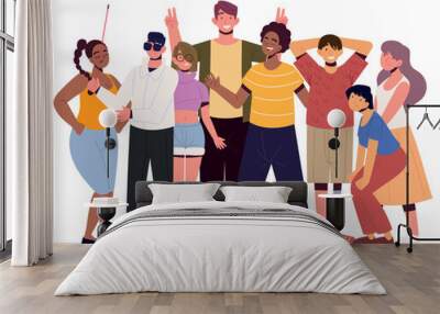 diversity people characters Wall mural