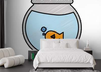 fishbowl icon over white background colorful design vector illustration Wall mural