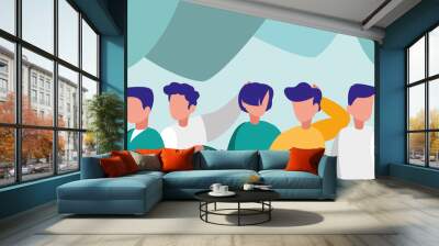 group of men posing characters Wall mural