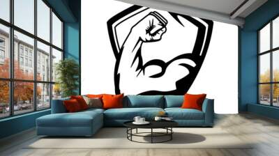 gym emblem strong arm Wall mural