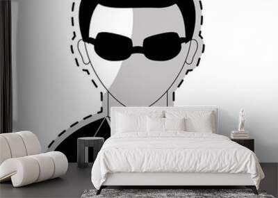 hacker avatar character icon over white background. cyber security design. vector illustration Wall mural