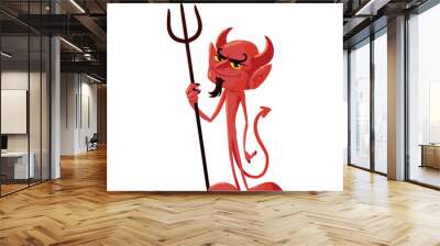 halloween devil character, icon Wall mural