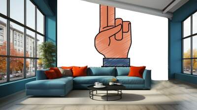 Hand number symbol icon vector illustration graphic design Wall mural