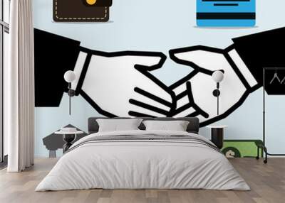 Hand shake design  Wall mural