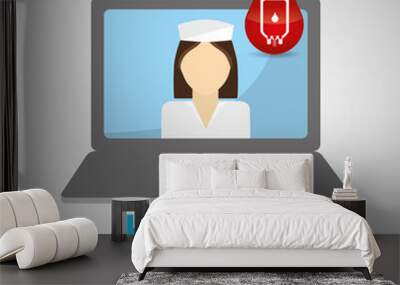 Health care design. technology icon. isolated illustration, vect Wall mural