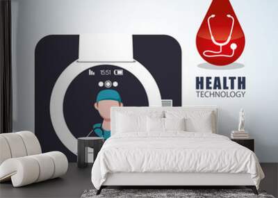 Health care design. technology icon. isolated illustration, vect Wall mural