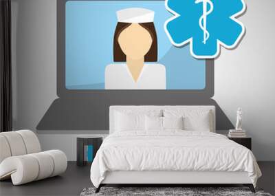 Health care design. technology icon. isolated illustration, vect Wall mural