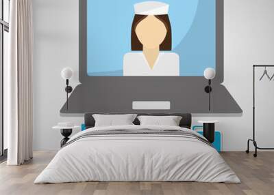 Health care design. technology icon. isolated illustration, vect Wall mural