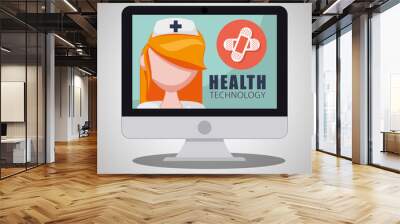 Health care design. technology icon. isolated illustration, vect Wall mural