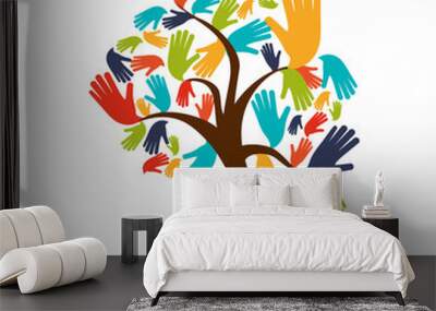 Human hands symbol editable vector illustration design Wall mural