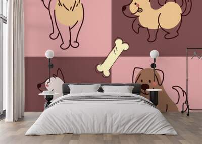 icons set dogs Wall mural