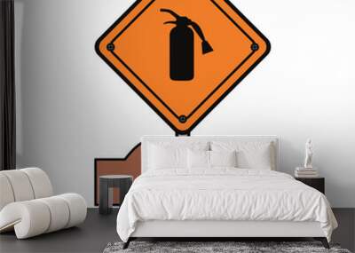 Industrial security sign Wall mural