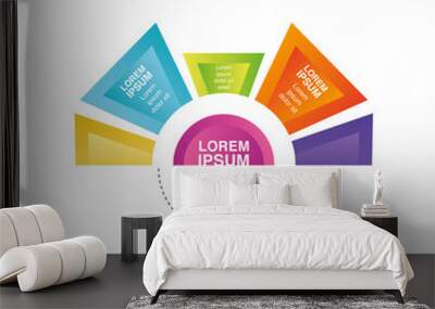 infographic business promotion banner and sticker template Wall mural