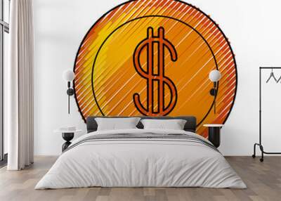 Isolated coin money Wall mural