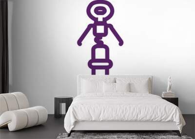 Isolated wine bottle and corkscrew vector design Wall mural