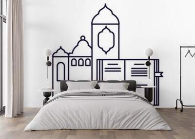 koran book with mosque castle ramadan kareem Wall mural