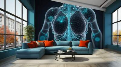 Male patient chest x ray shows internal injury generated by AI Wall mural