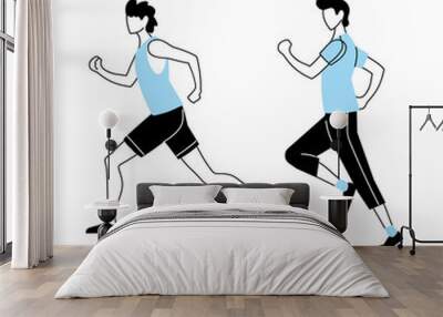 men in sportswear for running Wall mural