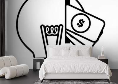 money bulb light idea creativity line vector illustration eps 10 Wall mural