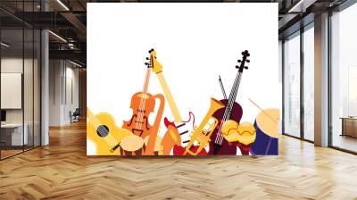 orchesta musical instruments objects design Wall mural