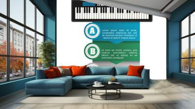 piano infographic music sound icon. Flat and Colorful illustration. Vector illustration Wall mural