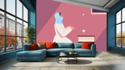 praying woman muslim culture Wall mural