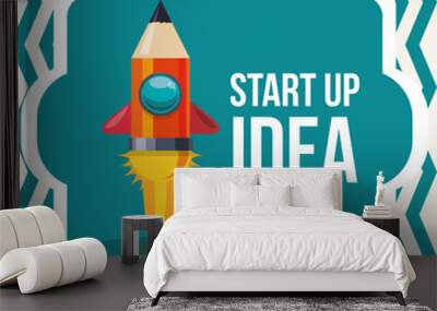 start up icons design Wall mural