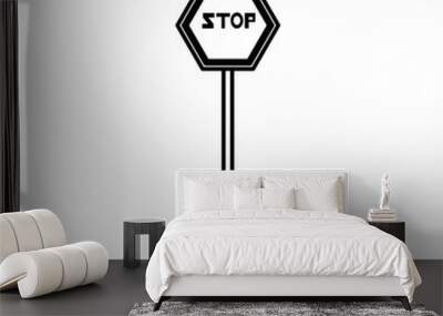 stop sign icon Wall mural