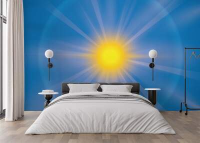 Sun rays design. Wall mural