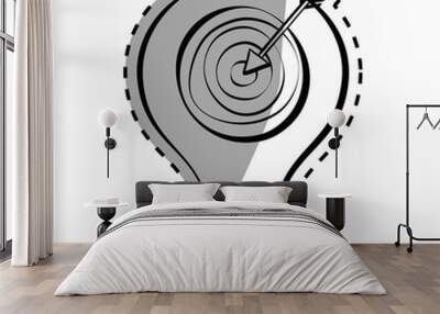 Target dartboard game icon vector illustration graphic design Wall mural