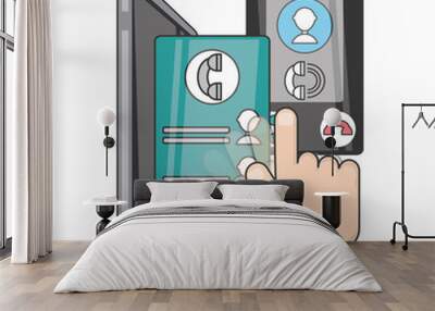 technology smartphone with touch screen apps Wall mural