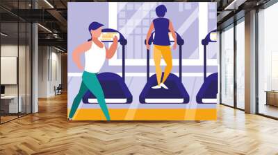 Treadmill machine design Wall mural