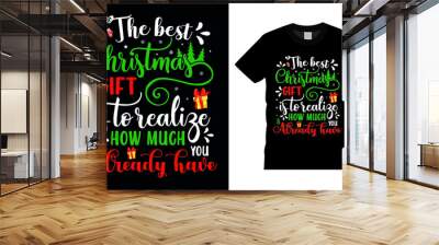 Christmas Typography T Shirt SVG Cut file design The best Christmas gift, Christmas typography t shirt designs, Christmas SVG, Christmas cut file and quotes, Family Christmas T-Shirt, Christmas, Wall mural