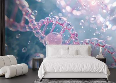 DNA water splash background, cosmetic essence Wall mural