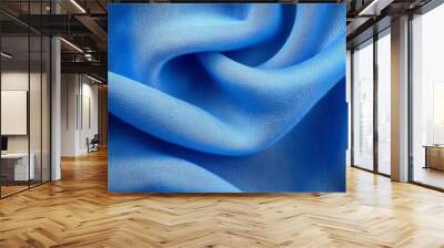 Macro texture blue fabric of large binding for sewing Wall mural