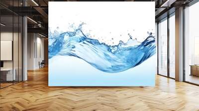 Water splash in wave shape isolated on white background Wall mural