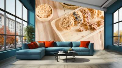 thai dessert on wooden Wall mural