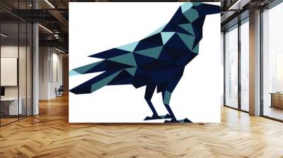 Low Poly Design of Raven Wall mural