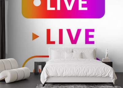 live icon for social media live Wall mural