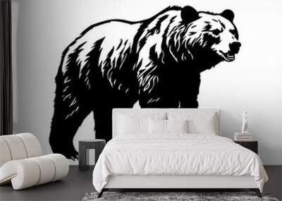 bear silhouette illustration Wall mural