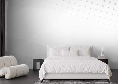 Abstract bright gray light gradient background, halftone dots, shine geometric wallpaper - vector Wall mural