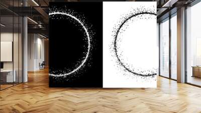 Abstract luxury circle confetti border frame with glitter dust, shine dust, sparkles dust particles, abstract dust and glare background – stock vector Wall mural