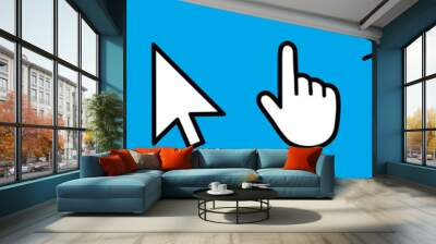 Click cursor set, arrow and hand pointer Wall mural