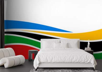 Colored Olympic Games rainbow wavy lines flag symbol isolated Wall mural