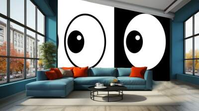 Eyes icons set, look or glance sign collection, eye expression isolated on white and black background - vector Wall mural