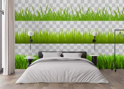 Green grass set, field, nature eco background - stock vector Wall mural