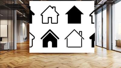 House set icon, collection home sign, real estate, flat style houses in outline and line design - vector Wall mural