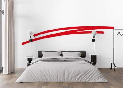 Line marker underline shape, underlining with a red line, crossing out red line - vector Wall mural