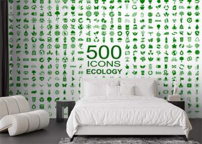 Set of 500 ecology icons – vector Wall mural